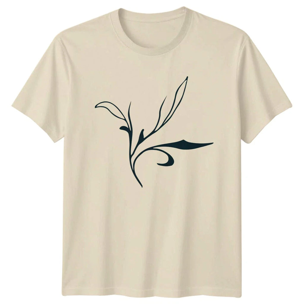 Minimalist Floral Vine Drawing Sketch T-Shirt Minimalist Botanical Birthday Unisex T-shirt, Sweatshirt, Hoodie, Long Sleeve Tee - T-Shirt, Sweatshirt, Hoodie