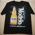 Modelo Cerveza Beer Logo Graphic Print Black Crew Neck Cotton T-Shirt Men L -Q Unisex T-shirt, Sweatshirt, Hoodie, Long Sleeve Tee - T-Shirt, Sweatshirt, Hoodie
