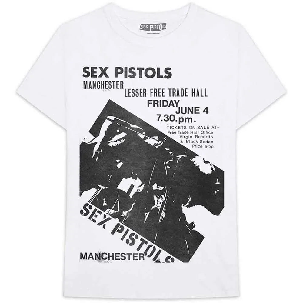 The Sex Pistols Manchester Flyer Authorized Men's T-Shirt Unisex T-shirt, Sweatshirt, Hoodie, Long Sleeve Tee - T-Shirt, Sweatshirt, Hoodie