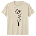 Minimalist Flower Outline T-Shirt Botanical Floral Birthday Gift For Him And Her Unisex T-shirt, Sweatshirt, Hoodie, Long Sleeve Tee - T-Shirt, Sweatshirt, Hoodie