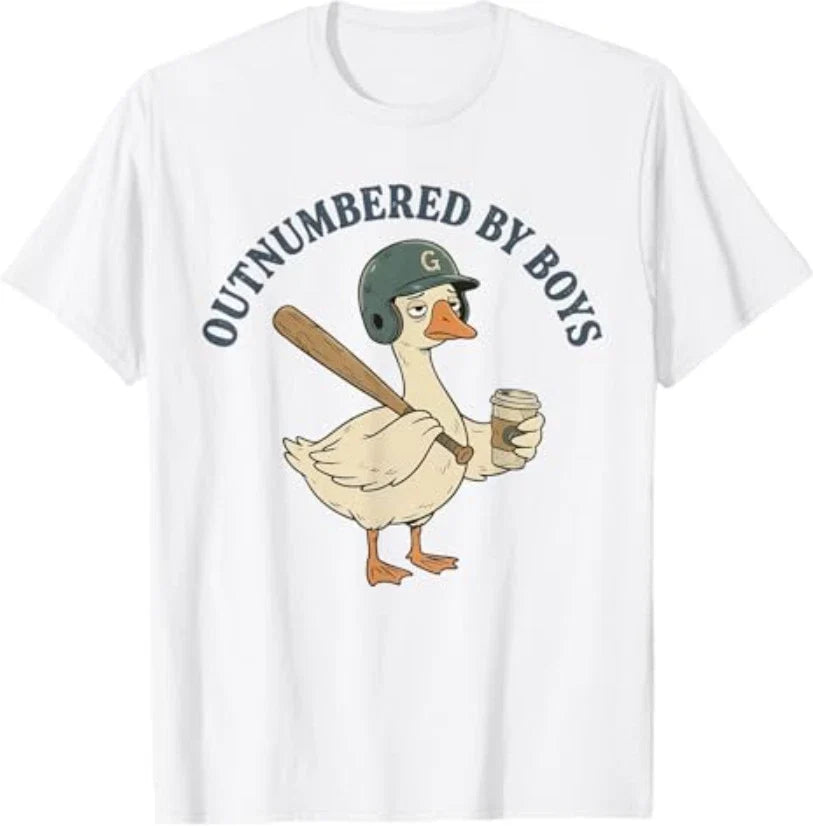 Funny Boy Mom Goose Mothers Day Outnumbered By Boys Baseball T-Shirt Unisex T-shirt, Sweatshirt, Hoodie, Long Sleeve Tee - T-Shirt, Sweatshirt, Hoodie