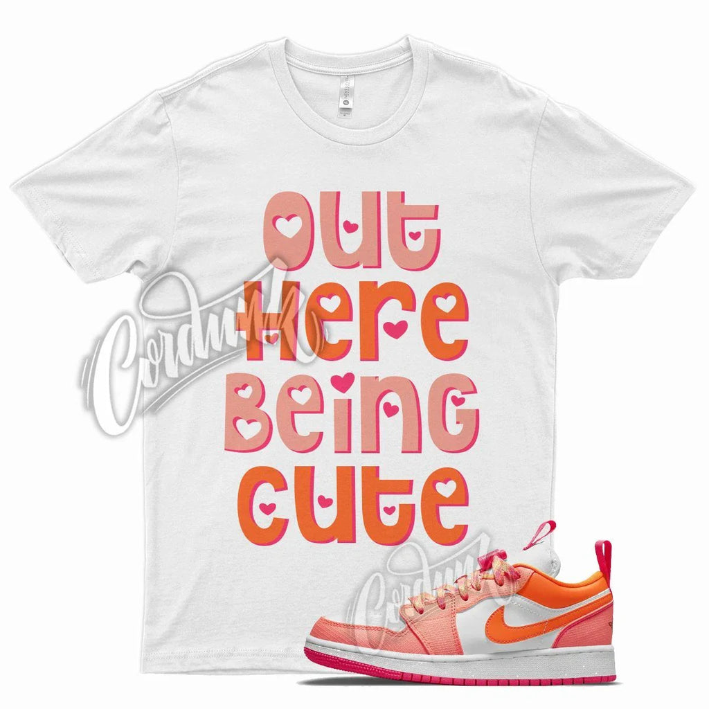 White CUTE T Shirt for Air J1 1 Low Crimson Pulse Pink Flash Total Orange Unisex T-shirt, Sweatshirt, Hoodie, Long Sleeve Tee - T-Shirt, Sweatshirt, Hoodie