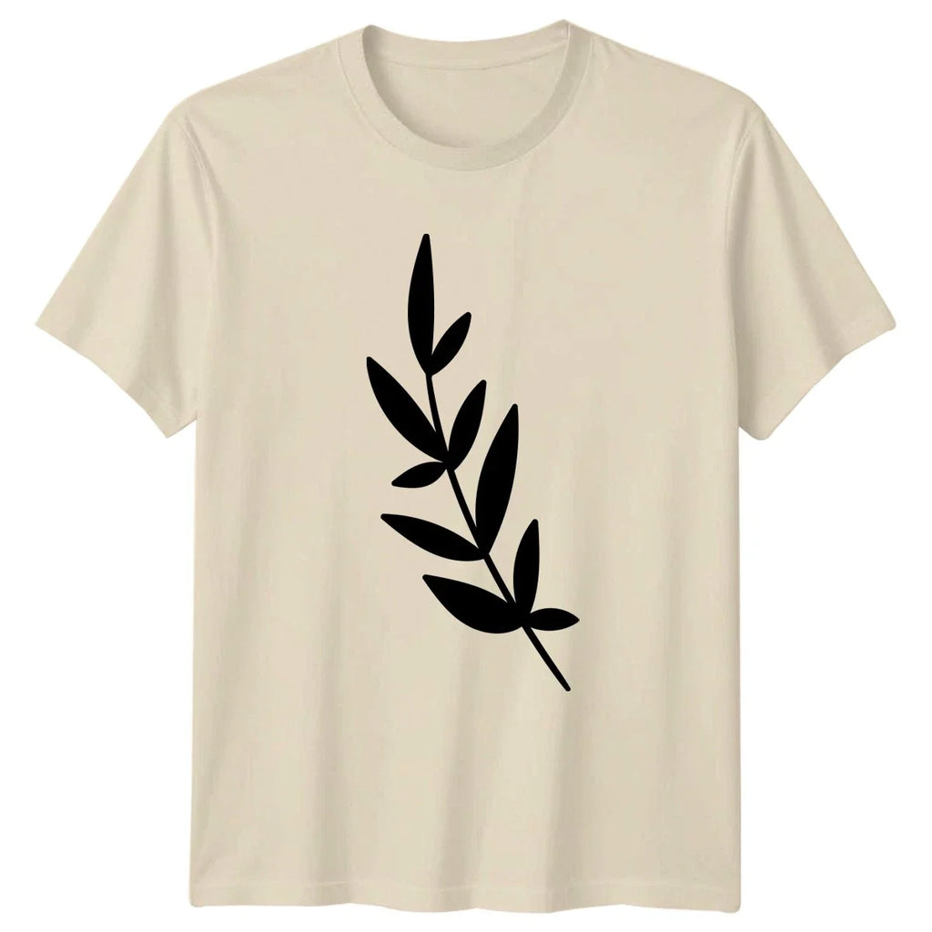 Simple Elegant Botanical Leaf Design T-Shirt Minimalist Plant Botanical Nature Unisex T-shirt, Sweatshirt, Hoodie, Long Sleeve Tee - T-Shirt, Sweatshirt, Hoodie