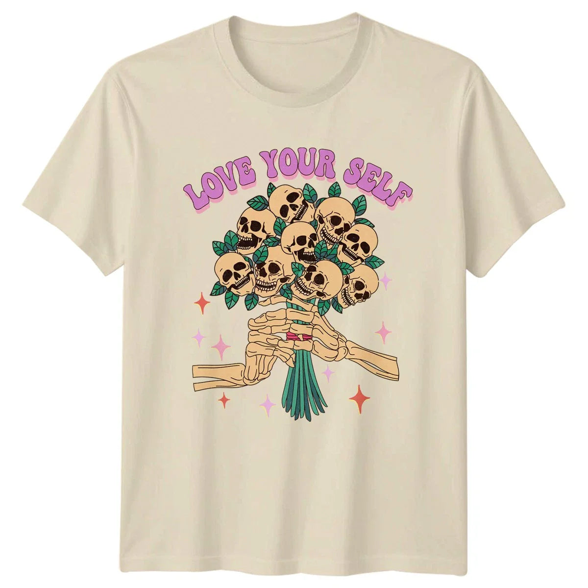 Love Your Self Womens T-Shirt Skeleton Aesthetic Mental Health Mothers Day Unisex T-shirt, Sweatshirt, Hoodie, Long Sleeve Tee - T-Shirt, Sweatshirt, Hoodie
