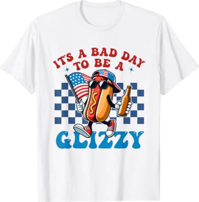 Its A Bad Day to Be A Glizzy Grill Hot Dog 4th of July Men T-Shirt Unisex T-shirt, Sweatshirt, Hoodie, Long Sleeve Tee - T-Shirt, Sweatshirt, Hoodie