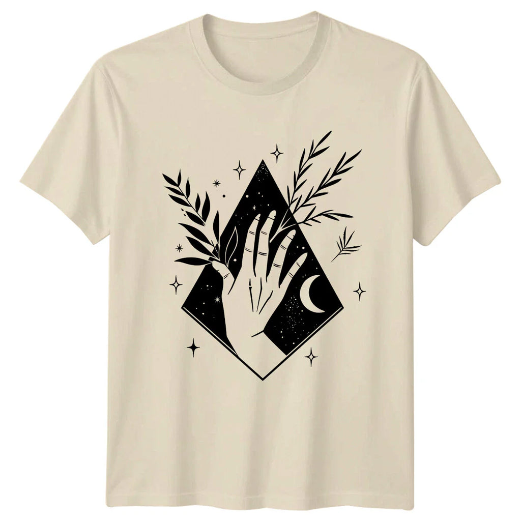 Celestial Hand Moon Stars Magic Aesthetic Graphic T-Shirt Unisex T-shirt, Sweatshirt, Hoodie, Long Sleeve Tee - T-Shirt, Sweatshirt, Hoodie