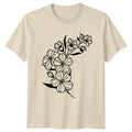 Elegant Floral Outline Beautiful Nature T-Shirt Botanical Flower Birthday Unisex T-shirt, Sweatshirt, Hoodie, Long Sleeve Tee - T-Shirt, Sweatshirt, Hoodie