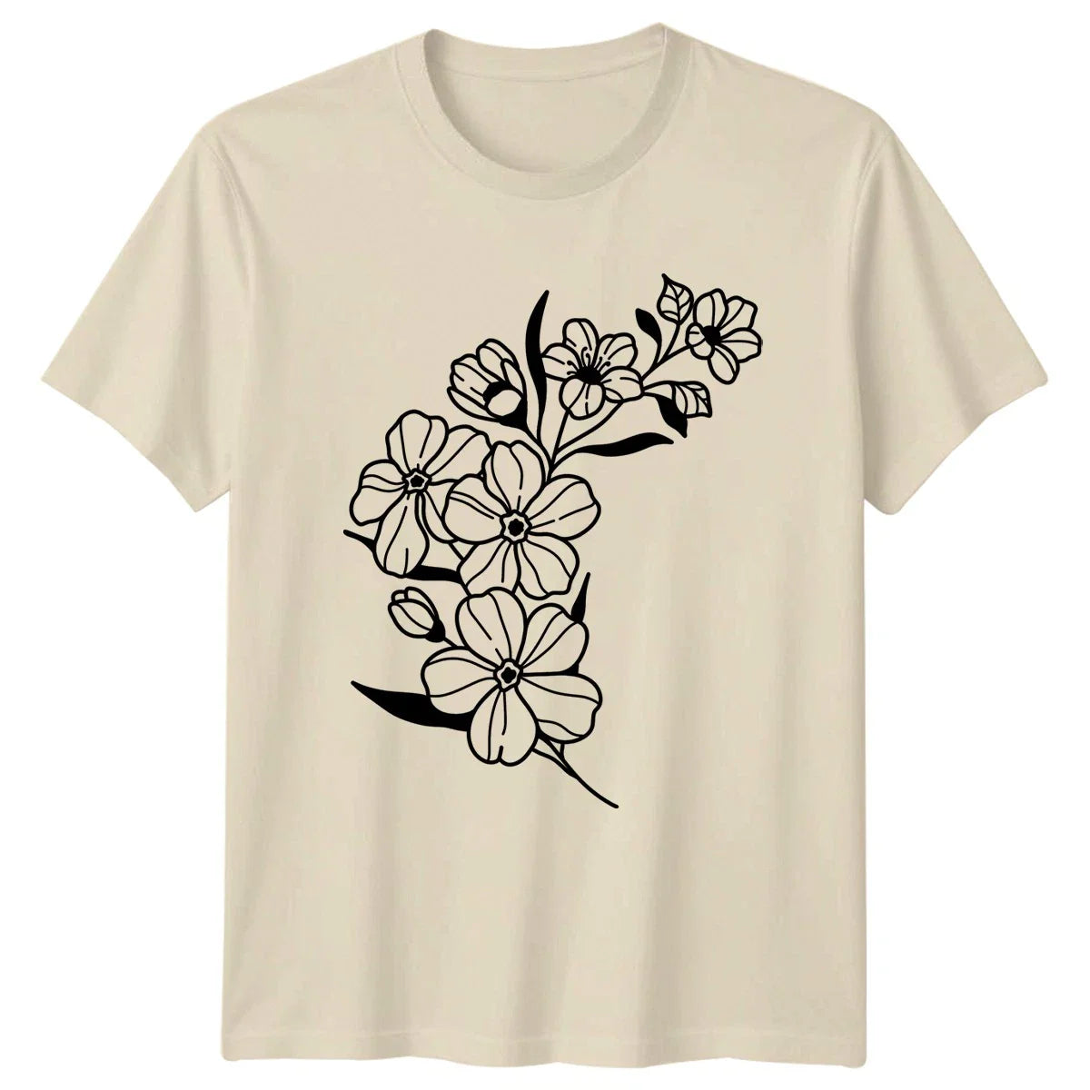 Elegant Floral Outline Beautiful Nature T-Shirt Botanical Flower Birthday Unisex T-shirt, Sweatshirt, Hoodie, Long Sleeve Tee - T-Shirt, Sweatshirt, Hoodie