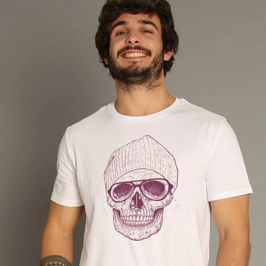 Men's short sleeve t-shirt color white, COOL SKULL Unisex T-shirt, Sweatshirt, Hoodie, Long Sleeve Tee - T-Shirt, Sweatshirt, Hoodie