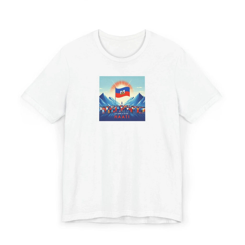 Haiti Flag Mountains Graphic T-Shirt | Caribbean Pride Unisex T-shirt, Sweatshirt, Hoodie, Long Sleeve Tee - T-Shirt, Sweatshirt, Hoodie