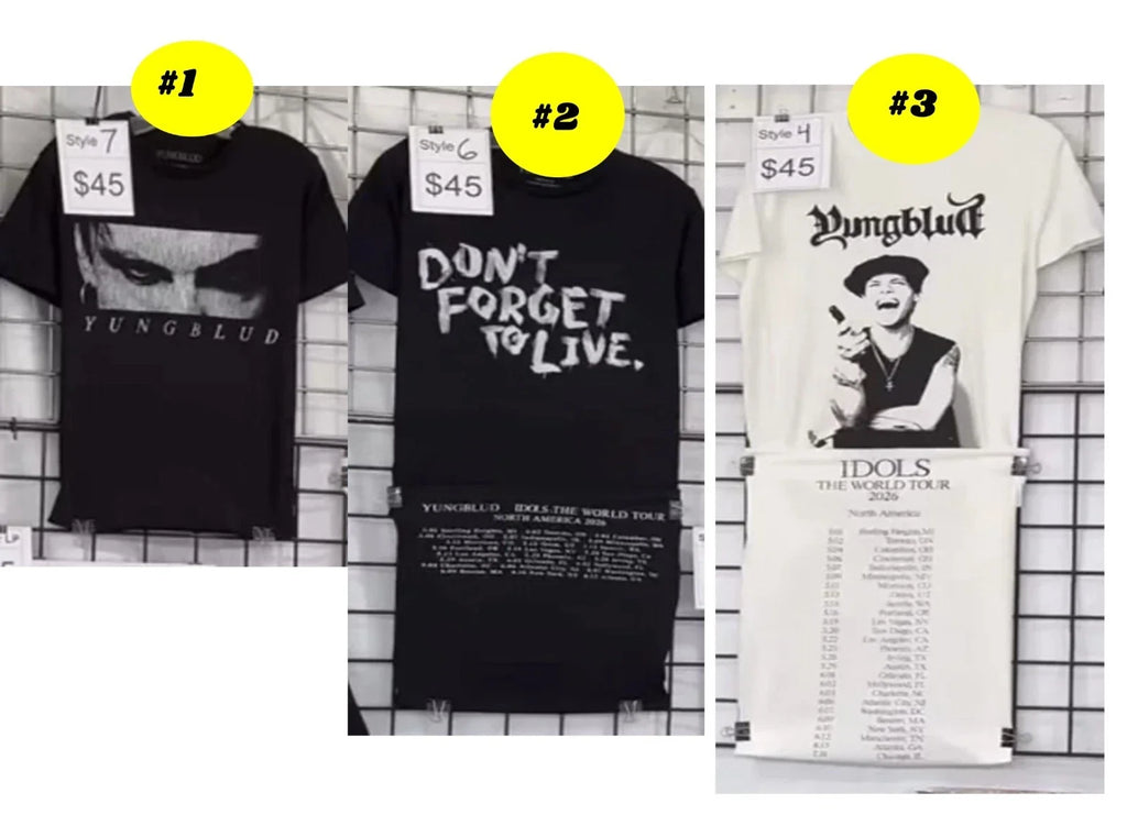 YUNGBLUD IDOLS - THE WORLD TOUR Merch 2026 Tshirt reprint Unisex T-shirt, Sweatshirt, Hoodie, Long Sleeve Tee - T-Shirt, Sweatshirt, Hoodie
