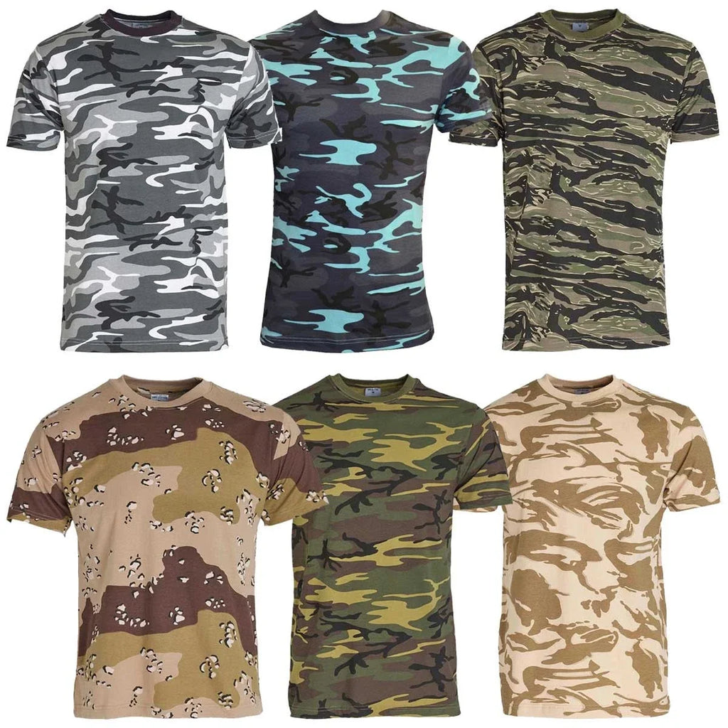 Mens Short Sleeved Camouflage T Shirt 100% Cotton US Army Military Combat Unisex T-shirt, Sweatshirt, Hoodie, Long Sleeve Tee - T-Shirt, Sweatshirt, Hoodie