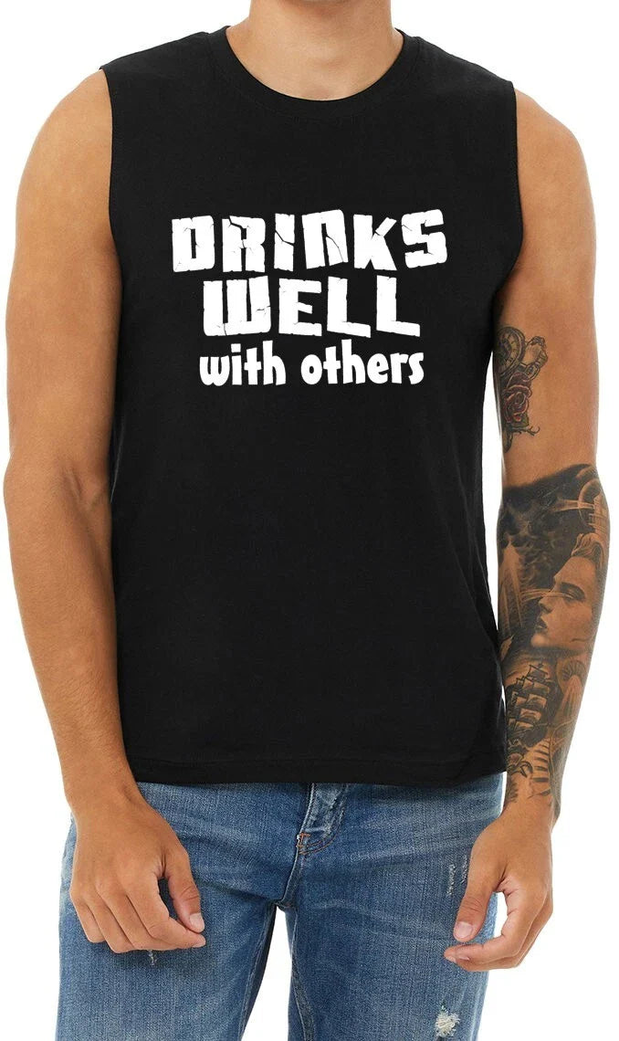 Funny Drinking Shirt Cut Off Shirts Sleeveless Muscle Tee Men Graphic Tees beer Unisex T-shirt, Sweatshirt, Hoodie, Long Sleeve Tee - T-Shirt, Sweatshirt, Hoodie