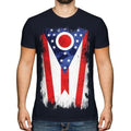 Ohio State Men's Grunge Flag T-Shirt Ohioan Jersey T-Shirt Gift Unisex T-shirt, Sweatshirt, Hoodie, Long Sleeve Tee - T-Shirt, Sweatshirt, Hoodie