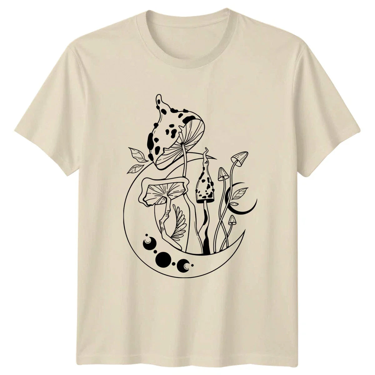 Mystical Mushroom Moon Phase Design T-Shirt Mystical Fungi Nature Art Birthday Unisex T-shirt, Sweatshirt, Hoodie, Long Sleeve Tee - T-Shirt, Sweatshirt, Hoodie