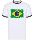 Brazil Grunge Style Flag - Mens Ringer - Brazilian Country Brasilia Flags Unisex T-shirt, Sweatshirt, Hoodie, Long Sleeve Tee - T-Shirt, Sweatshirt, Hoodie