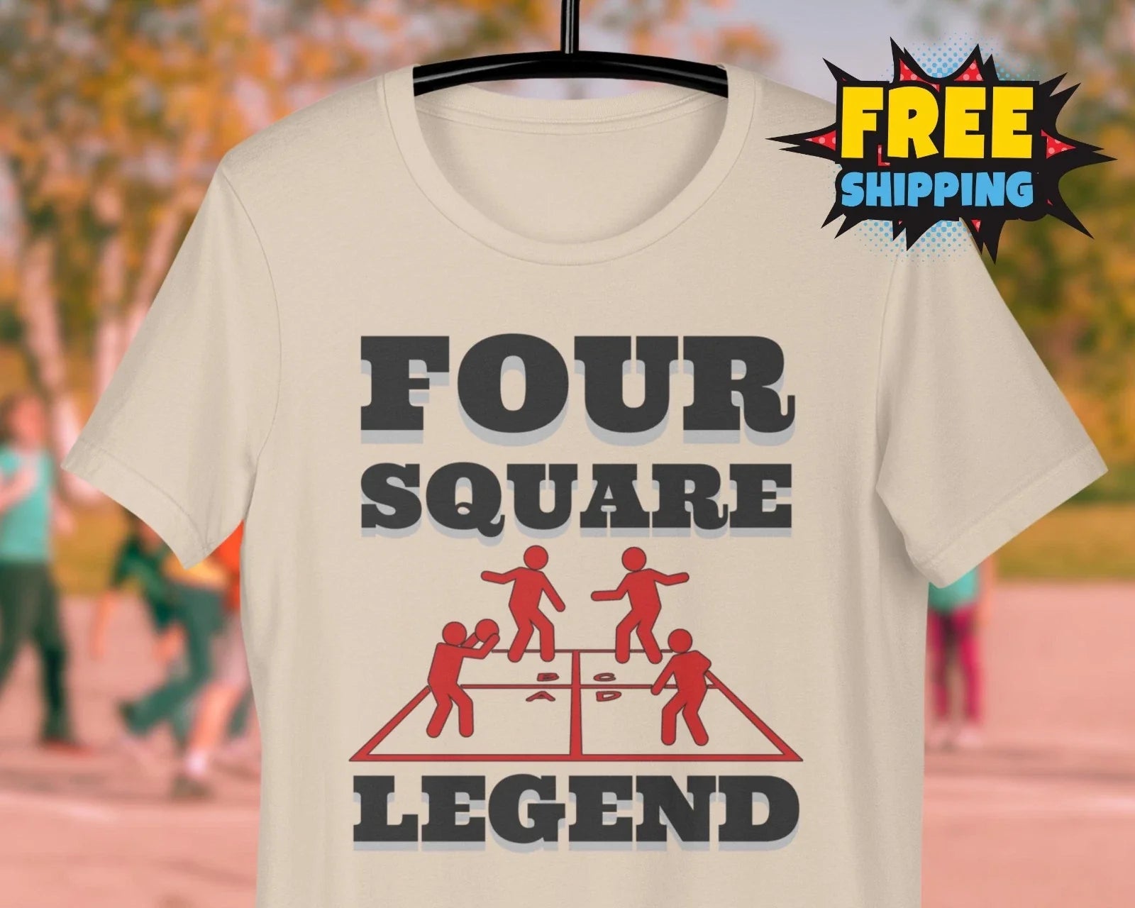 Four Square Shirt 4 Square Game Tee Recess Game Shirt Playground Gym Class Tee Unisex T-shirt, Sweatshirt, Hoodie, Long Sleeve Tee - T-Shirt, Sweatshirt, Hoodie