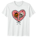 Skeleton Skull Pumpkin Heart T-Shirt Goth Romance Halloween Gift For Him Her Unisex T-shirt, Sweatshirt, Hoodie, Long Sleeve Tee - T-Shirt, Sweatshirt, Hoodie