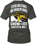 Snow Plow Ice Left Chest T-Shirt Made in the USA Size S to 5XL Unisex T-shirt, Sweatshirt, Hoodie, Long Sleeve Tee - T-Shirt, Sweatshirt, Hoodie