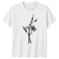 Minimalist Botanical Wildflower Bunch T-Shirt Line Art Floral Birthday Gift Unisex T-shirt, Sweatshirt, Hoodie, Long Sleeve Tee - T-Shirt, Sweatshirt, Hoodie