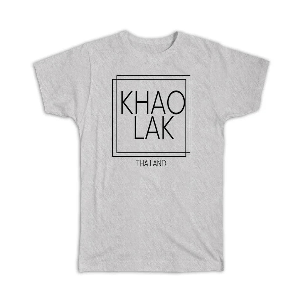 Gift T-Shirt : KHAO LAK Thailand Square Modern Minimalist Font Unisex T-shirt, Sweatshirt, Hoodie, Long Sleeve Tee - T-Shirt, Sweatshirt, Hoodie