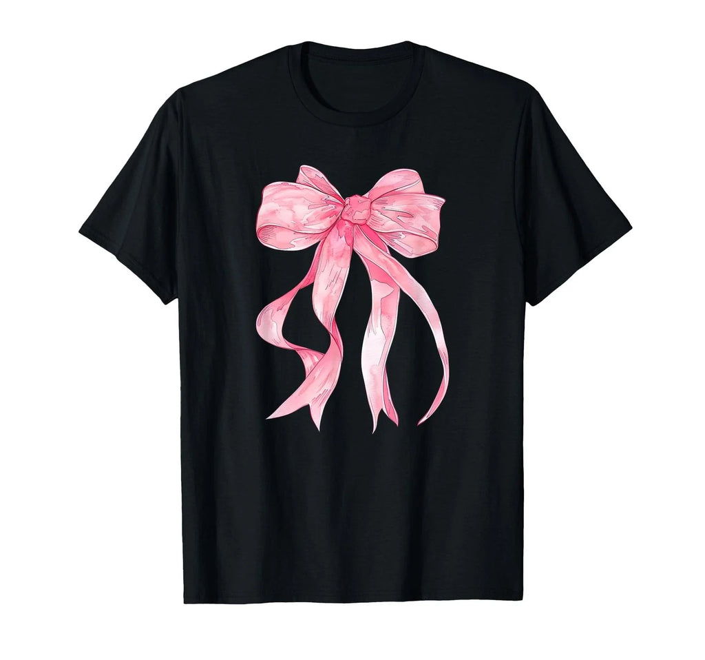 Girly & Trendy Cute Pink Ribbon Bow Tie Watercolor Ribbon T-Shirt Unisex T-shirt, Sweatshirt, Hoodie, Long Sleeve Tee - T-Shirt, Sweatshirt, Hoodie