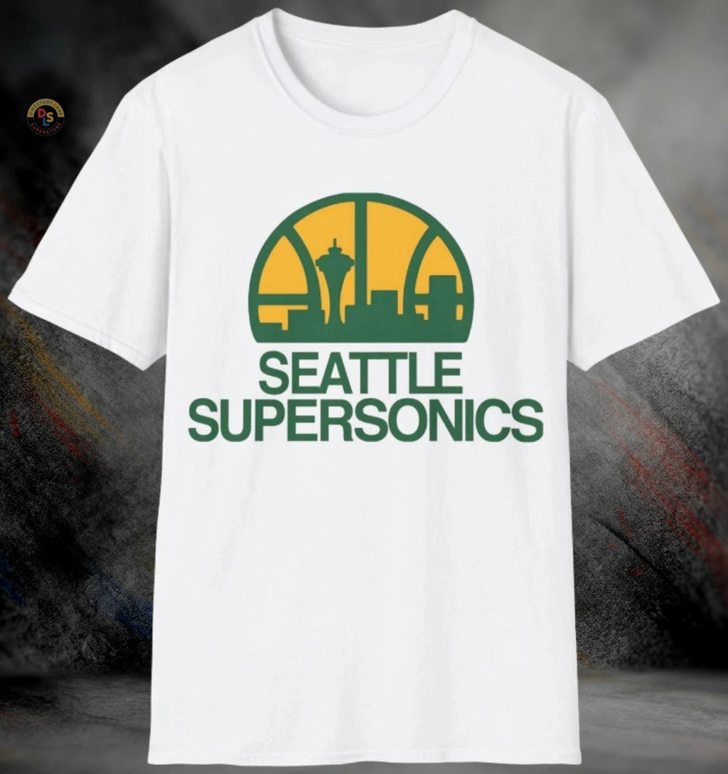 Seattle SuperSonics NBA Defunct Retro Basketball T-Shirt | Softstyle Tee Unisex T-shirt, Sweatshirt, Hoodie, Long Sleeve Tee - T-Shirt, Sweatshirt, Hoodie