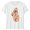 Minimalist Line Art Floral Bloom T-Shirt Botanical Illustration Nature Birthday Unisex T-shirt, Sweatshirt, Hoodie, Long Sleeve Tee - T-Shirt, Sweatshirt, Hoodie