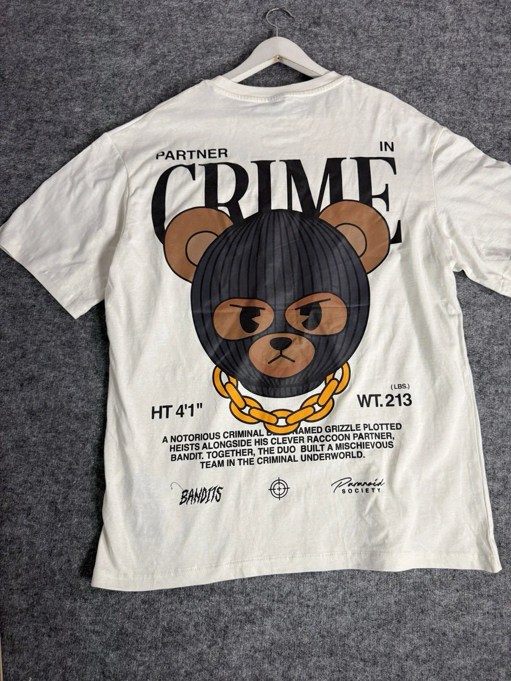 FSBN Shirt Mens XL Bear Graphic Partner In Crime Tee Streetwear Y2k N167 Unisex T-shirt, Sweatshirt, Hoodie, Long Sleeve Tee - T-Shirt, Sweatshirt, Hoodie