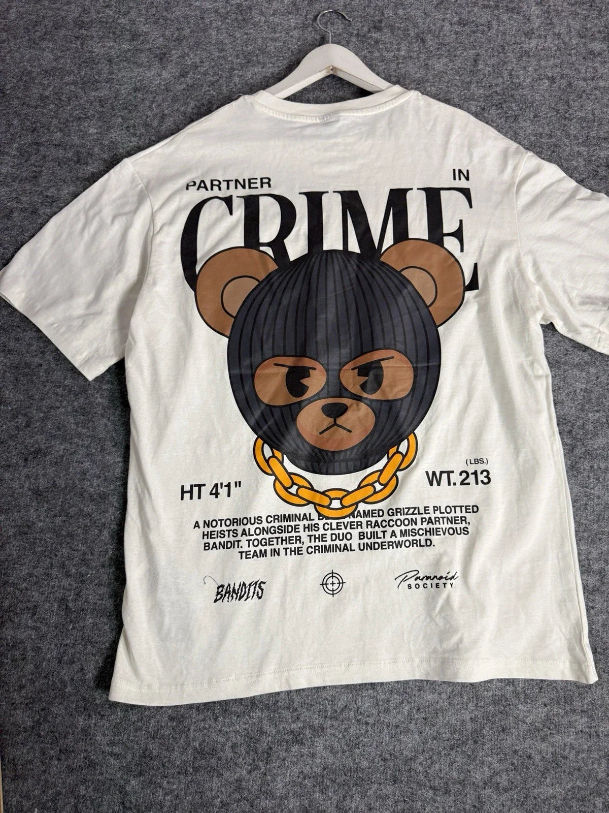 FSBN Shirt Mens XL Bear Graphic Partner In Crime Tee Streetwear Y2k N167 Unisex T-shirt, Sweatshirt, Hoodie, Long Sleeve Tee - T-Shirt, Sweatshirt, Hoodie