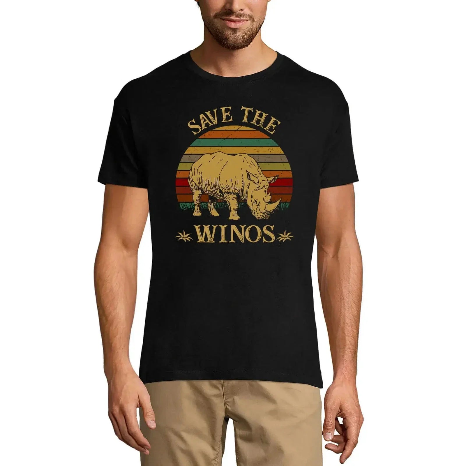 ULTRABASIC men's retro t-shirt Save The Winos Rhinos Wine retro Save The Unisex T-shirt, Sweatshirt, Hoodie, Long Sleeve Tee - T-Shirt, Sweatshirt, Hoodie