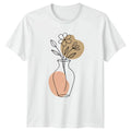 Minimalist Abstract Floral Line Art T-Shirt Botanical Art Birthday Gift Unisex T-shirt, Sweatshirt, Hoodie, Long Sleeve Tee - T-Shirt, Sweatshirt, Hoodie