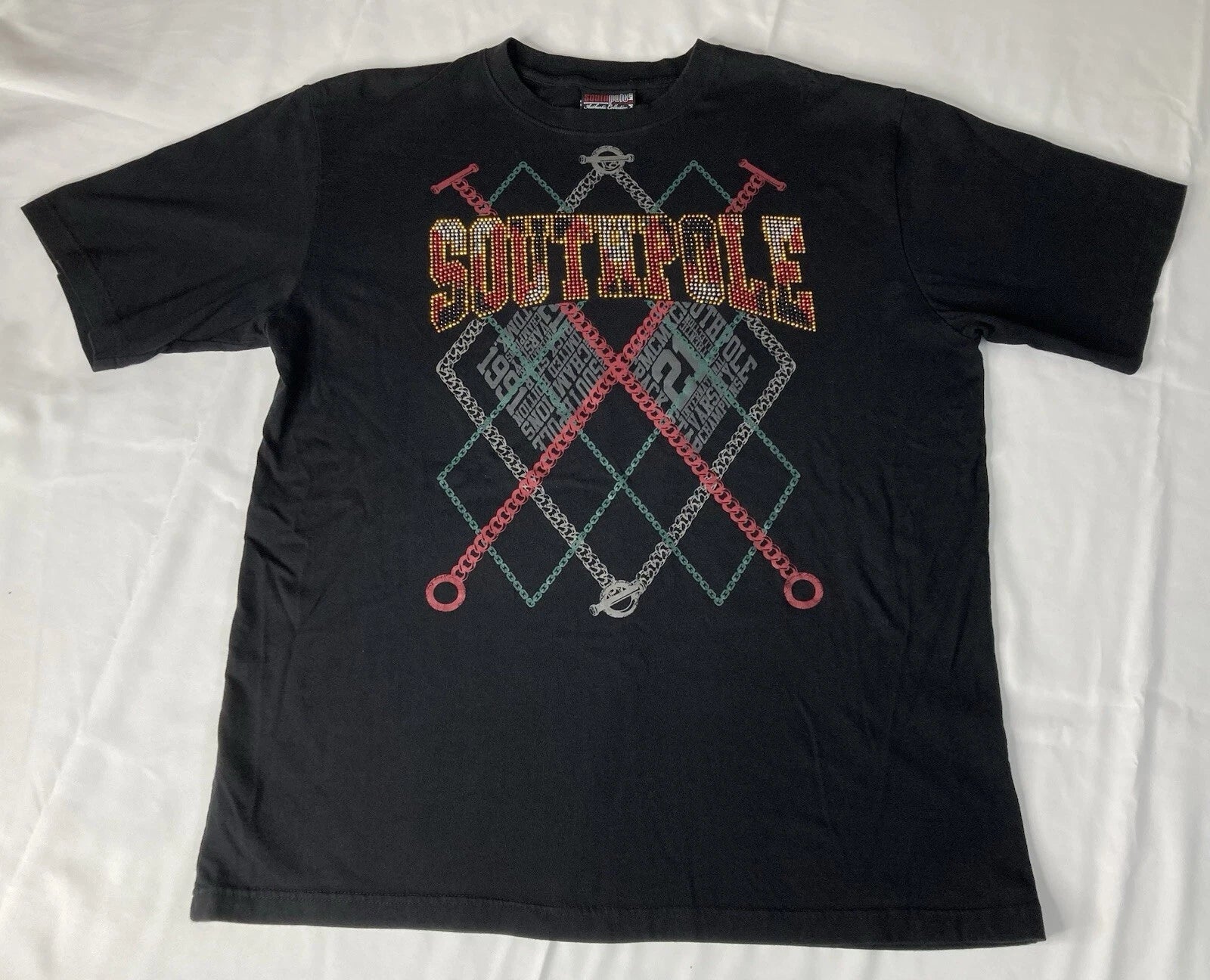 Southpole T Shirt Mens 2XL XXL Tee Y2K Street wear 2000s Bedazzled Black Hip Hop Unisex T-shirt, Sweatshirt, Hoodie, Long Sleeve Tee - T-Shirt, Sweatshirt, Hoodie