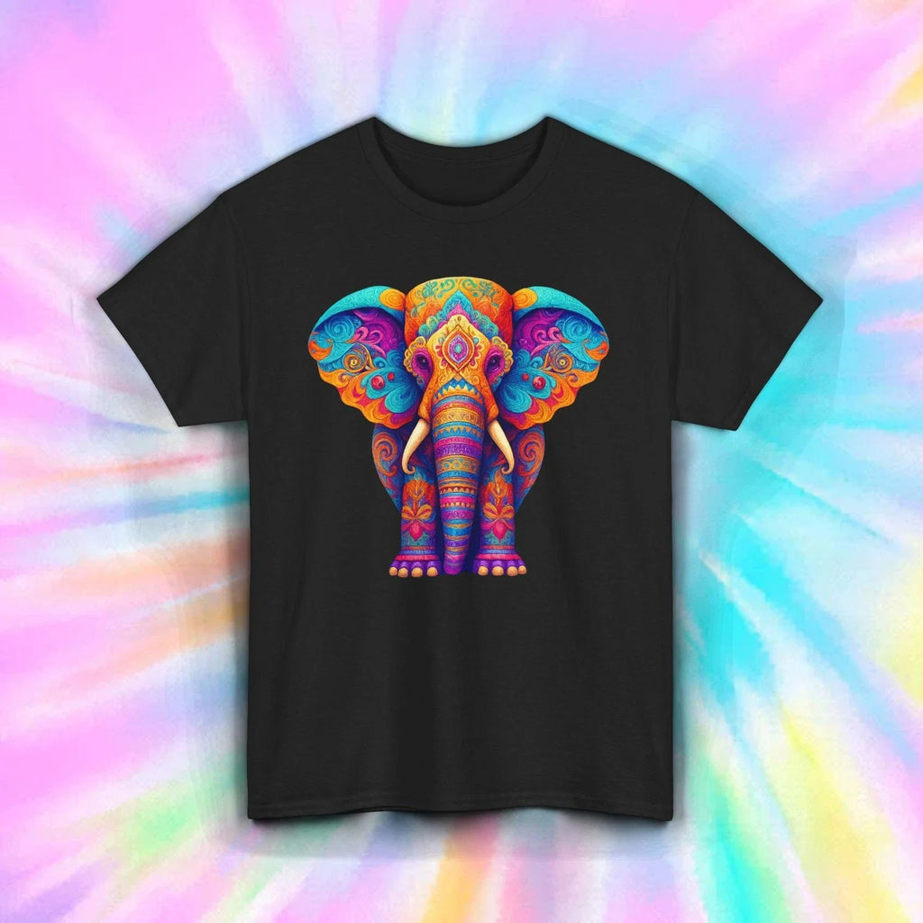 Colorful Elephant Shirt Boho Psychedelic Animal Mandala Tribal Art Tee S-5XL Unisex T-shirt, Sweatshirt, Hoodie, Long Sleeve Tee - T-Shirt, Sweatshirt, Hoodie