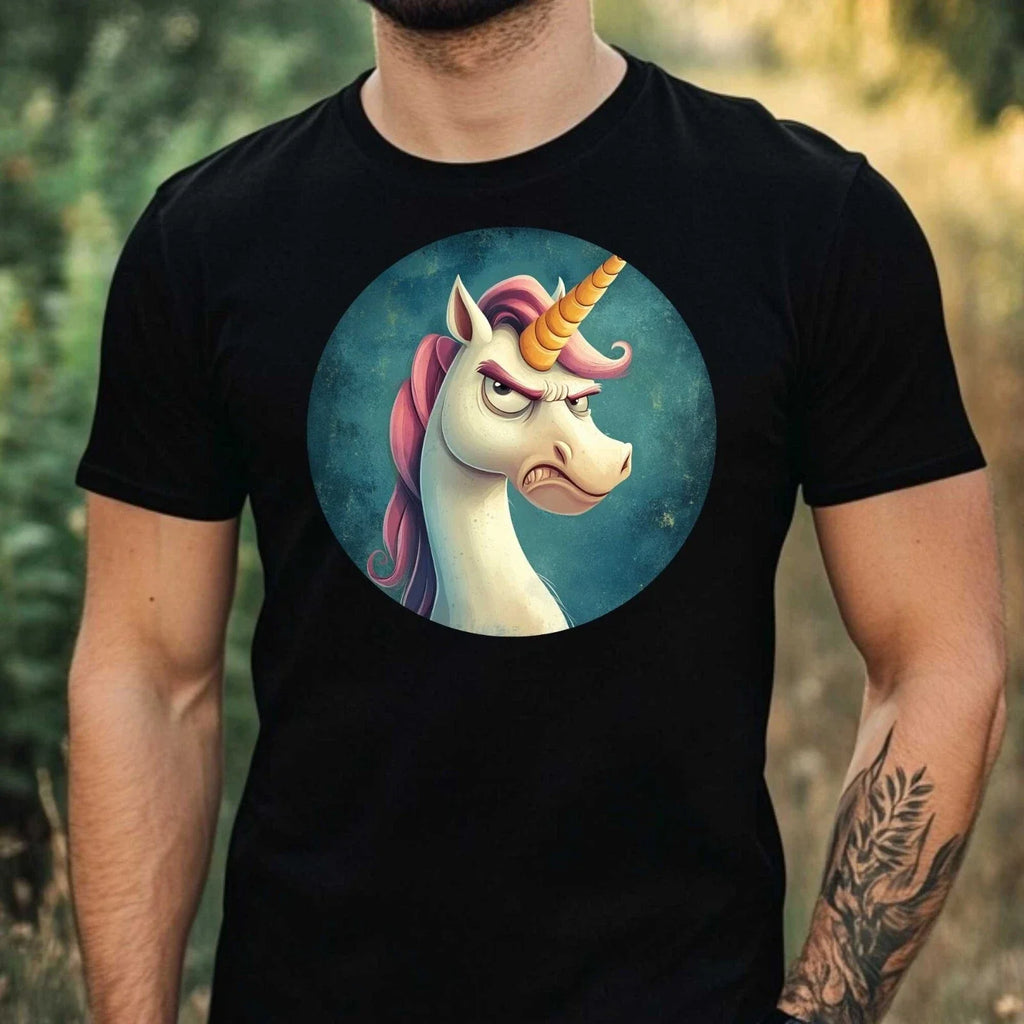 Mens Funny Grumpy Unicorn Print Cotton T-Shirt Size XS to 5XL Unisex T-shirt, Sweatshirt, Hoodie, Long Sleeve Tee - T-Shirt, Sweatshirt, Hoodie