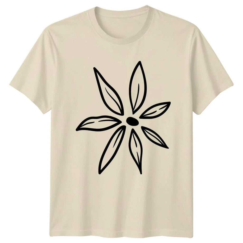 Minimalist Hand Drawn Floral Design T-Shirt Botanical Flower Birthday Gift Unisex T-shirt, Sweatshirt, Hoodie, Long Sleeve Tee - T-Shirt, Sweatshirt, Hoodie