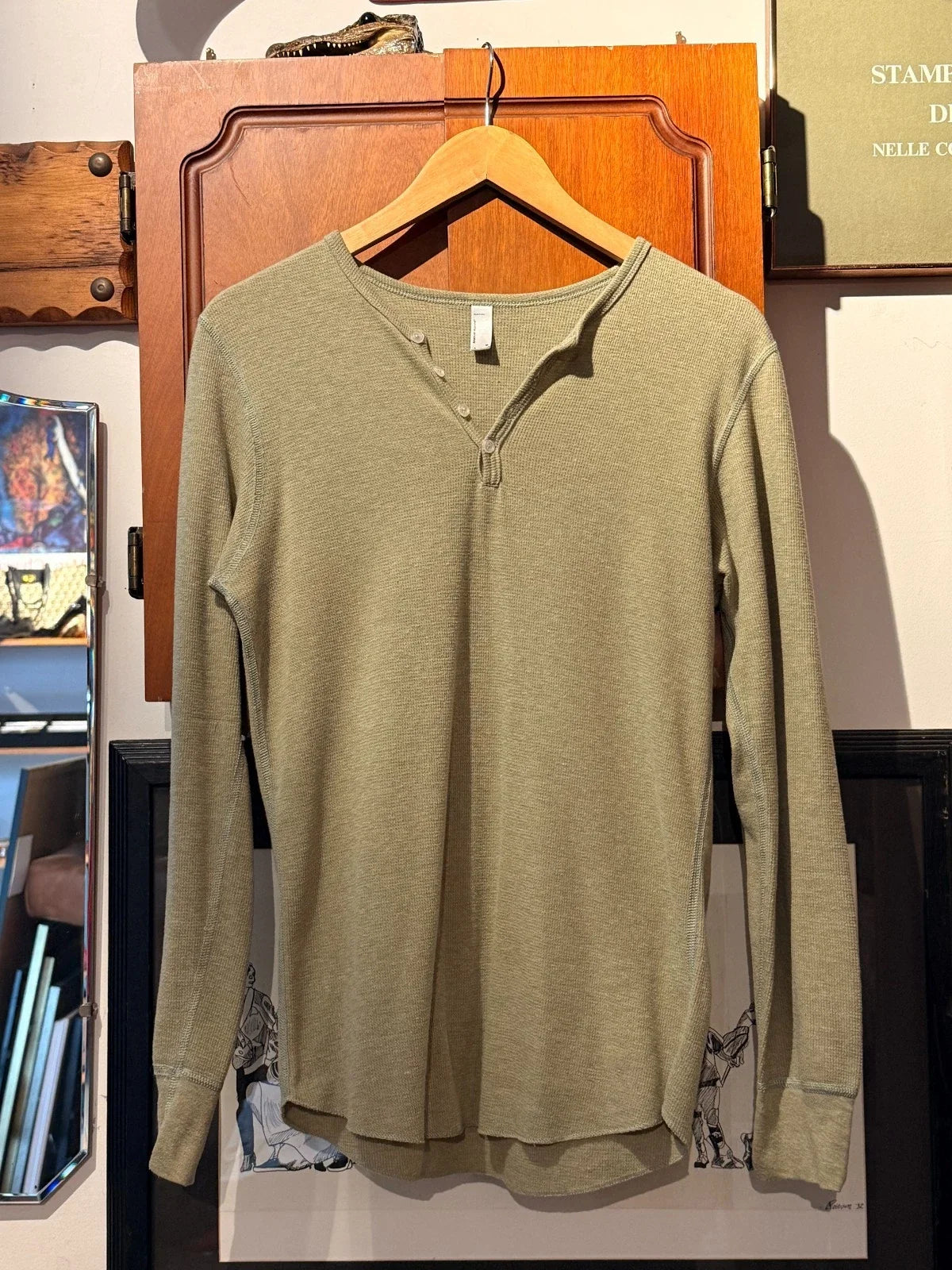 American Apparel Dexter Morgan Kill Shirt Mens M Olive Green Thermal Henley USA Unisex T-shirt, Sweatshirt, Hoodie, Long Sleeve Tee - T-Shirt, Sweatshirt, Hoodie