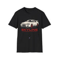 R34 Skyline GT-R JDM Shirt  White GTR with Red Wheels Street Racer Graphic Tee Unisex T-shirt, Sweatshirt, Hoodie, Long Sleeve Tee - T-Shirt, Sweatshirt, Hoodie