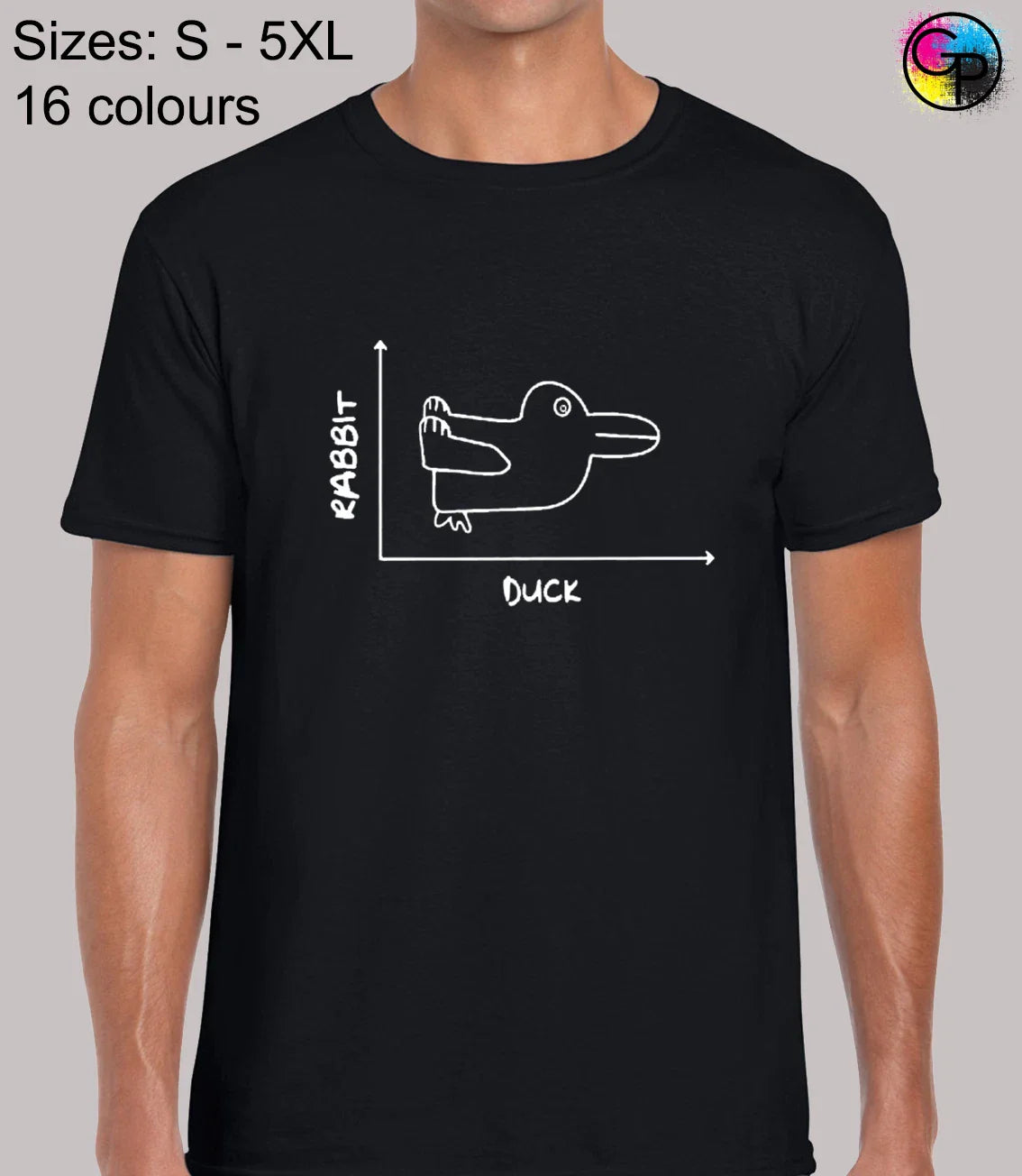 Rabbit Or Duck Graph Cool Funny Top Regular Fit T-Shirt Top TShirt Tee for Men Unisex T-shirt, Sweatshirt, Hoodie, Long Sleeve Tee - T-Shirt, Sweatshirt, Hoodie