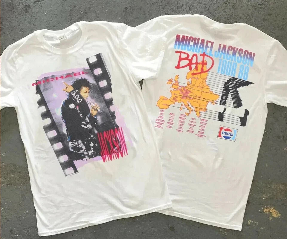 Michael Jackson Bad Tour 88 T-Shirt, Michael Jackson Tour 1988 T-Shirt Unisex T-shirt, Sweatshirt, Hoodie, Long Sleeve Tee - T-Shirt, Sweatshirt, Hoodie