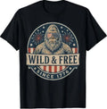 Patriotic Bigfoot Wild Free Since 1776 Sasquatch 4th July T-Shirt Unisex T-shirt, Sweatshirt, Hoodie, Long Sleeve Tee - T-Shirt, Sweatshirt, Hoodie