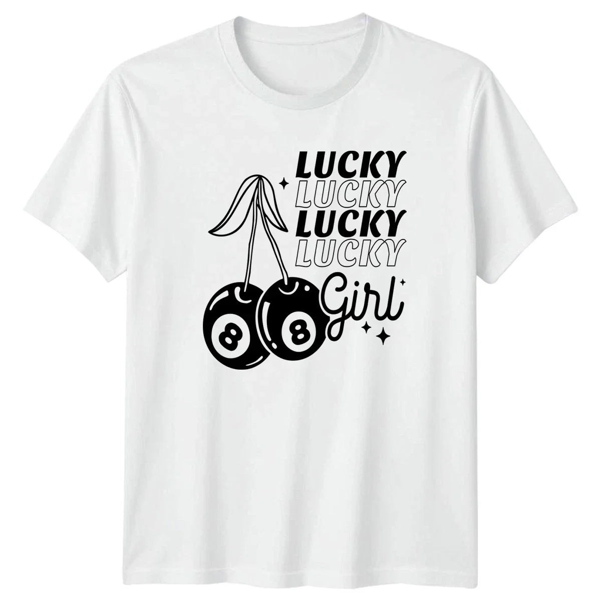 Lucky Lucky Lucky Lucky Girl Womens T-Shirt Retro Aesthetic Novelty Unisex T-shirt, Sweatshirt, Hoodie, Long Sleeve Tee - T-Shirt, Sweatshirt, Hoodie