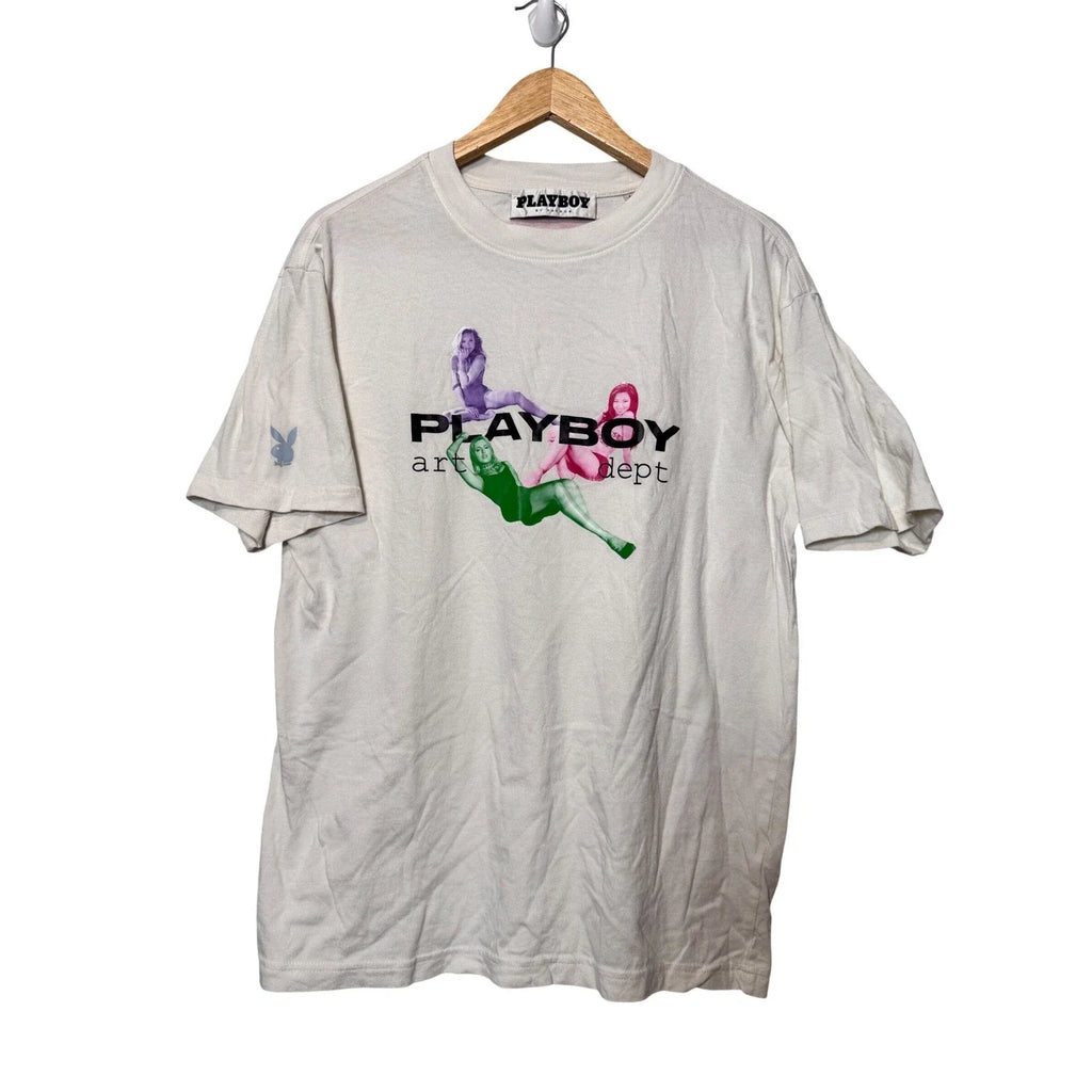 Playboy by PacSun Art Dept Graphic T-Shirt Medium Cream Institute Visual Arts Unisex T-shirt, Sweatshirt, Hoodie, Long Sleeve Tee - T-Shirt, Sweatshirt, Hoodie