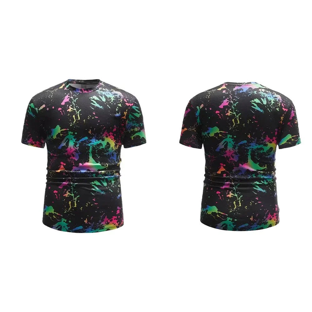 Mens Trendy Loose Polyester Tshirt with Colorful Ink for Everyday and Holiday Unisex T-shirt, Sweatshirt, Hoodie, Long Sleeve Tee - T-Shirt, Sweatshirt, Hoodie