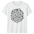 Minimalist Line Art Flower Tree Botanical Womens T-Shirt Illustration Nature Unisex T-shirt, Sweatshirt, Hoodie, Long Sleeve Tee - T-Shirt, Sweatshirt, Hoodie