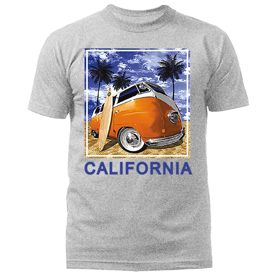 Golden State California Republic Surfing Bus Fish Eye Graphic T-shirt Unisex T-shirt, Sweatshirt, Hoodie, Long Sleeve Tee - T-Shirt, Sweatshirt, Hoodie