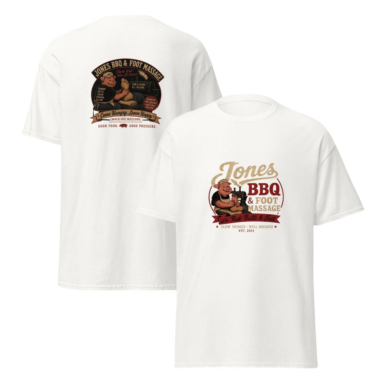 Jones BBQ & Foot Massage Classic Tee Unisex T-shirt, Sweatshirt, Hoodie, Long Sleeve Tee - T-Shirt, Sweatshirt, Hoodie