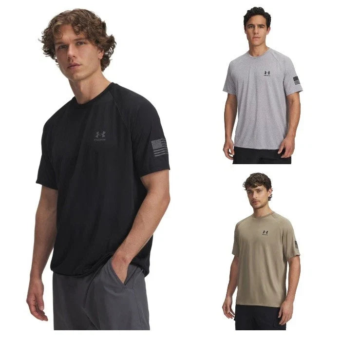Under Armour 6004090 Men's UA Freedom Tech Tee Short Sleeve Graphic T-Shirt Unisex T-shirt, Sweatshirt, Hoodie, Long Sleeve Tee - T-Shirt, Sweatshirt, Hoodie