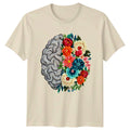 The Brain Blossoms With Colorful T-Shirt Brain Art Mental Health Birthday Gift Unisex T-shirt, Sweatshirt, Hoodie, Long Sleeve Tee - T-Shirt, Sweatshirt, Hoodie