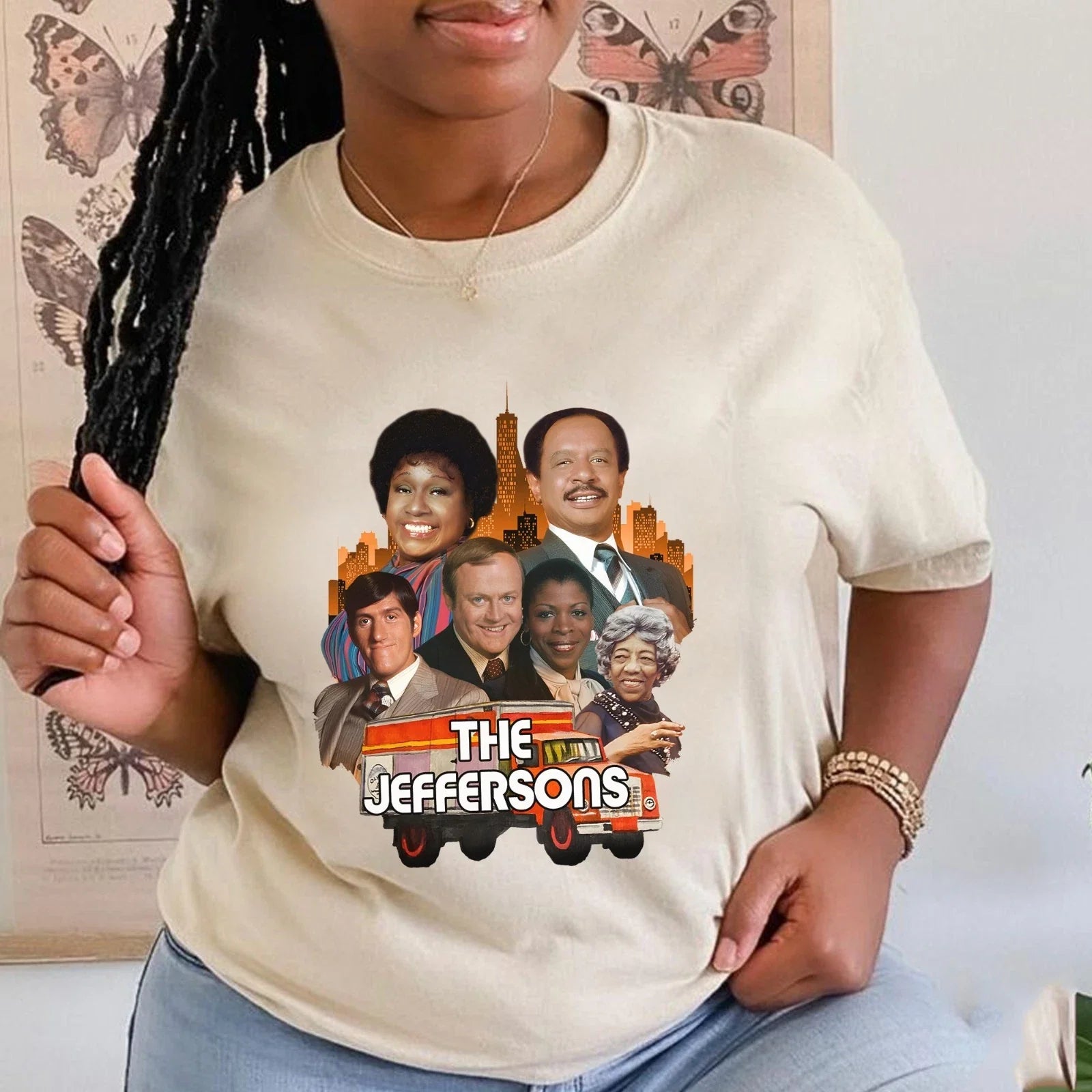Retro The Jeffersons Casts T-shirt, The Jeffersons TV Show Shirt, 80s Nostalgia Unisex T-shirt, Sweatshirt, Hoodie, Long Sleeve Tee - T-Shirt, Sweatshirt, Hoodie